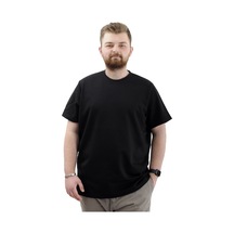 Mode Xl Büyük Beden Erkek T-shirt Bisiklet Yaka Interlok 23162 Siyah Siyah