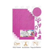 Simli Karton A4 20x30 Cm 5 Li 1 Paket Simli Fon Kartonu Parıltılı Kağıt Anasınıfı Kreş Etkinlik Proje Dekoratif Pembe