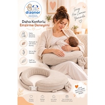 Dizanor Ayarlanabilir Kemerli Çok Amaçlı Emzirme Minderi Fermuarlı Yıkanabilir Kılıf 56x50x11 CM