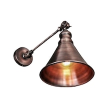 Mylights Vintage Rustik Bakır Eskitme Fırcalanmış Huni Aplik Çi Siyah