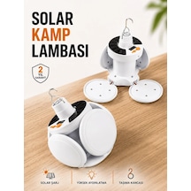 Lb Kamp Lambası Işıldak Beyaz Işık Güneş Enerjili Solar Aydınlatma 5 Kanatlı Katlanabilir Çok Renkli