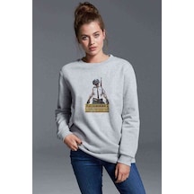 Pubg Baskılı Gri Kadın Sweatshirt (528357869)