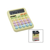 Ers Pilli - Güneş Enerjili Daktilo Tuş Model Renkli 12 Haneli Hesap Makinesi 16x12x2cm 162gr Çok Renkli