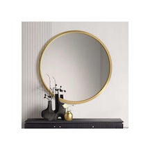 70x70 Yuvarlak Çerçeveli Dekor Aynası/banyo Aynası/dekoratif Makyaj Aynası Altın 70 X 70 Çok Renkli