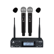 Rennes Rm-900ee Uhf 2x100 Kanal Çiftli Kablosuz El Mikrofonu Çift Anten Lcd Ekran