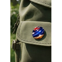 Avustralya Australia Abstract Ülke Bayraklı Buton Rozet - 44 MM 5 Adet Çok Renkli