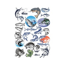 Balıkçılık Ve Balık Sticker Set 1