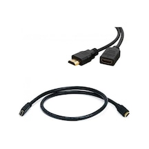 Hdmı Uzatma Kablosu 3 Metre Erkek Dişi Kablo Full Hd 1080p 4k Destek Altın Uçlu Yüksek Hızlı Hdmı Uzatıcı Tv Monitör Projeksiyon Oyun Konsolu Uyumlu Zr150 Siyah 3 Metre