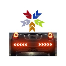 Turuncu 10 Adet Ok Yansıtıcı Yapışkan Bant Etiket Çıkartması Güvenlik Dikkat Uyarı Yansıtıcı Bant Kamyon Motosiklet Bisiklet Kalıplama