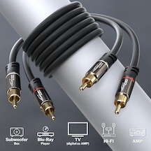 0,8m Cinch Kablo, 2 Cinch-2 Cinch, Stereo Ses Kablosu Koaksiyel Kablo, Rca Fiş/fiş, Analog/dijital, Derin Bas Hoparlör/amplifikatör/hifi Ve Ev Sineması/blu-ray/alıcı İçin, Siyah