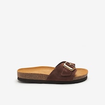 Cocoa Terlik Kadın 17b0 Frau Velour-s Suede Band Kahverengi