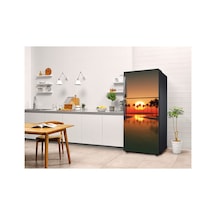 Gün Batımı Göl Manzarası Buzdolabı Kaplama Sticker Kendinden Yapışkanlı Folyo 75x200 Cm