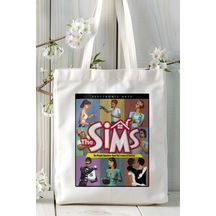 Art Hediye Sims Oyun Baskılı Omuz Çanta Kişiye Özel Model 5 Çok Renkli