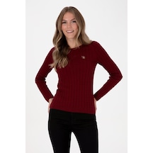 U.s Polo Assn U.s. Polo Assn. G082sz0tk-2226135 Slim Kadın Triko Kazak Bordo