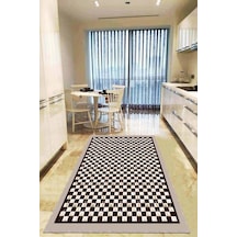 Bej Kaymaz Tabanlı Yıkanabilir Mackenzie Mutfak Halısı Ar821n11