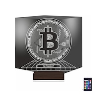 Luvivia Bitcoin Kripto Para Btc Kişiye Özel 3d Lamba - Masa Gece Lambası Şeffaf