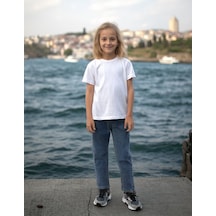 Almira Bebek Kız Çocuk Kot Pantolon Beli Lastikli Kot 9-10 Yaş