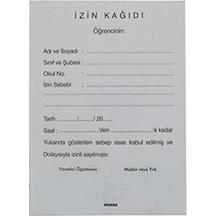 Dilman Öğrenci Izin Kağıdı 100'Lü
