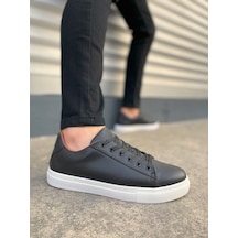 Mode Bağcıklı Cilt Siyah Beyaz Erkek Günlük Sneaker Ayakkabı Çok Renkli