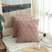 Katı Kanepe Bel Yastık Örtüsü Yastık 40x40/45x45/50x50 Ev İçin Dekoratif Kırlent Kılıfı Açık Pembe