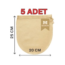 25x30 Cm 5 Adet Organik Pamuk Süzme Kesesi Süt Bezi Çok Amaçlı Kese Süt Bezi Yoğurt Peynir Bej