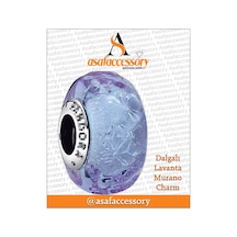 Dalgalı Lavanta Murano Charm Gümüş