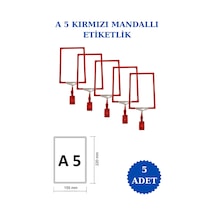 5 Adet Kırmızı A5 Mandallı Raf Sepet Etiketi Çerçeveli Etiketlik Kırmızı