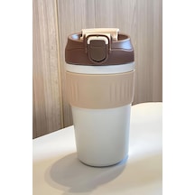 316 L Çelik Kahverengi 450 Ml Pipetli Soğuk Sıcak Kahve El Termos Mug Cin847khv Çok Renkli