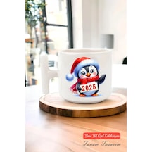 Yeni Yıl Yılbaşı Noel Tasarımlı T Kulp Seramik Kupa 95 Beyaz