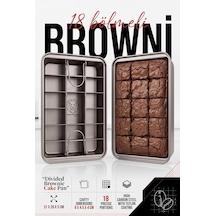 18 Bölmeli Yapışmaz Brownie Kek Kalıbı Çıkarılabilir Izgaralı Karbon Çelik Teflon Bölmeli Fırın Tepsisi Porsiyonluk Mini Kek Bar Kurabiye Hamur İşleri Kalıbı 723425 Çok Renkli