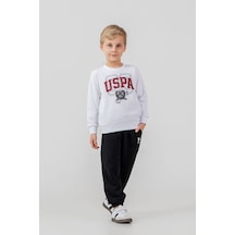 U.S. Polo Assn. Erkek Çocuk Baskılı Beyaz Uzun Kol Eşofman Takımı Us2646-c-v1 Us2646-c-v1