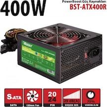 Powerboost Bst-atx400r 400w, Ppfc 12cm Siyah Fanlı Atx Psu Power Kablo Retail Box Güç Kaynağı