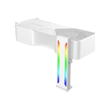 Beyaz Rgb Grafik Kartı Gpu Destek Braketi, Tek Yuvalı Kartlar, 5v 3pın Argb Led'li Destek Ekran Kartı Tutucu Braketi,