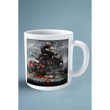 God Of War Oyun Baskılı Kupa Bardak Çift Taraflı Kişiye Özel Model 2 Çok Renkli