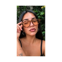 Rigel Üçgen Vintage Leopar Nude Ultra Hafif Uv400 Filtreli Kadın Güneş Gözlüğü Leopar