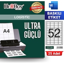 Herboy Hb-1022 50 X 22 Mm A4 Baskılı Laser Etiket 25 Adet
