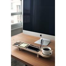 Ahşap Masaüstü Kalemlik Organizer & Telefon Standı