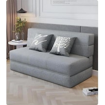 Good Night Twix Çift Kişilik Katlanır Yataklı Koltuk 120cm Açık Gri