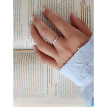 Zirkon Taşlı Ayarlanabilir Silver Gümüş Renkli Yüzük Silver