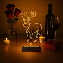 Luvivia Geyik 3d Lamba - Masa Gece Lambası Şeffaf