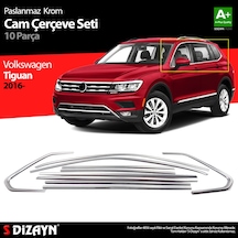 S-Dizayn Vw Tiguan Krom Cam Çerçevesi 10 Prç. 2016 Üzeri