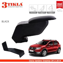 Dacia Sandero Stepway 2012-2019 Delmesiz Çelik Ayaklı Siyah Kolçak Kol Dayama