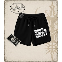 Tarzsokak Gotik & Grunge Streetwear Who's Crazy Unisex Şort Siyah
