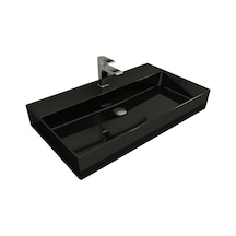 Bocchi Milano Tezgah Üstü Lavabo 80 CM Parlak Siyah 1377-005-0126