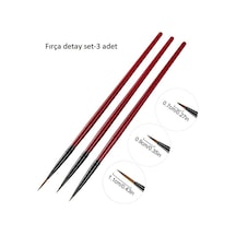 Detay Fırça Seti Kırmızı-ince Uçlu Fırça-tırnak Süsleme Fırçası-desen Fırçası, Altın Fırçası-3 Ad