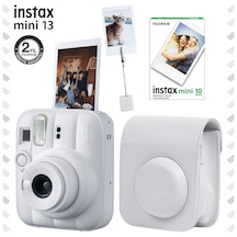 Instax Mini 13 Fotoğraf Makinesi Deri Çanta Kıskaç + 10'lu Film Hediye Seti