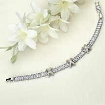 X Bileklik Xoxo Baget Zirkon Su Yolu Çelik Silver-Gold