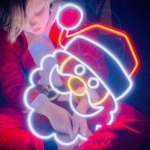 Genel Neon Santa Claus Led Duvar Işığı, Noel Baba Figürlü Çok Renkli