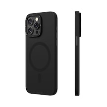 Apple Uyumlu iPhone 15 Pro Max Kılıf Magsafe Şarj Özellikli Youngkit Velvet Magnet Serisi Kapak Gri