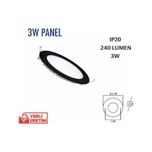 Lampist 3w Siyah Kasa Sıva Altı Slim Panel Led 6500k